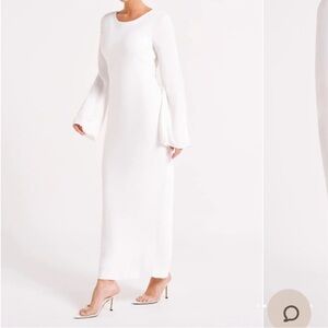Meshki White Long Sleeve Maxi Dress